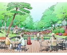 植栽プランを含め手描きパース制作します 季節に合わせたガーデニングや外構又公園プラン。 イメージ2