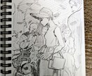 おしゃれなスケッチ風イラスト描きます 文章媒体作品の挿絵や目を引くイラストが欲しい方にオススメです イメージ2