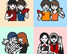 贈り物にいかがですか？ペア人物イラスト描きます 誕生日や記念日に特別な１枚を添えてみては？ イメージ1