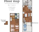 一目で空間が伝わる【間取り図イラスト】作成します 総額目安あり／Airbnb民泊リスティングに"伝わる一枚"を イメージ3