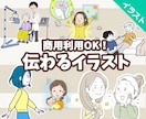 商用利用OK！伝わるイラストお描きします カットイラストや漫画等、ご希望に合わせて作成致します！ イメージ1