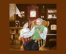 レトロ世界観イラスト制作いたします 洋風の絵本のような物語のある1枚絵を描きます イメージ3