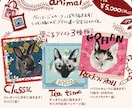 ペットの似顔絵をヴィンテージスカーフ風に描きます レトロでおしゃれな、スカーフのようなオリジナルデザイン イメージ2