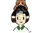 個性的！オーナー様の頭に乗せたうちの子を描きます ユニークな似顔絵がお好みの方へ　お子様のネームタグにも イメージ7