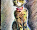 猫ちゃんをクレヨン、色鉛筆、水彩絵の具で描きます 雰囲気に合せた画材を使いA4の紙に描き額に入れて郵送します イメージ7