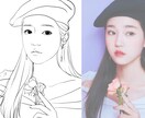 一色の線画似顔絵描ます お写真を元に似顔絵イラストをお描きします！ イメージ4