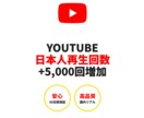 YouTube日本人再生回数5,000回増やします 国内リアルユーザー・30日保証 イメージ1