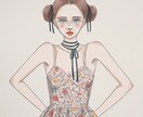 商用OK.ガーリーなカラーイラスト描きます アナログチックなレトロでオシャレなカラーイラストです。 イメージ3