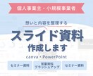 想いと内容を整理するスライド作成します セミナー初心者の方、作りたいけど迷っている方に寄り添います イメージ1