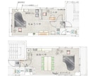 ふんわり美しい手描き風間取り図を作成します 戸建マンション店舗民泊などに。オリジナル家具や床材対応します イメージ9