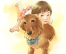お子さまやご家族の水彩風の似顔絵イラストを描きます 結婚・出産のお祝いや自宅のインテリアに…ペットイラストもOK イメージ4