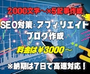 SEO対策したブログ記事を5記事書きます ブログ記事を2000文字〜3000文字以内で作成いたします！ イメージ1