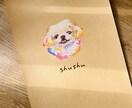 顔のみ / 大切な愛犬の似顔絵を描きます ご家族の好きな色で愛犬の似顔絵を手描きでお届けします イメージ3