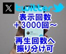 ツイッター表示回数・再生回数＋3000回増やします 即納品☆Twitter☆インプレッション拡散☆最大100万 イメージ1
