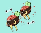 食べ物モチーフのオリジナルキャラクターを描きます ゆるくてかわいい1枚！アイコン・挿絵などに利用できます イメージ3