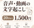 日本語の音声・動画を丁寧に文字起こしします 【先着5件】日本語の音声・動画20分まで：1,500円 イメージ1