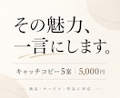 商品・サービスの魅力を一言にするコピーを作ります 特徴の説明ではなく、心に残る一言を考えます イメージ1