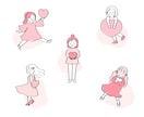 抜け感でおしゃれに！ゆるかわ線画イラスト描きます 女性やお子様向けサービスにぴったり◎シンプルでやさしい絵柄 イメージ4