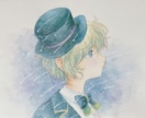 優しく温かみのあるファンタジーなイラストを描きます 透明水彩で優しく温かみのある横顔のイラスト。 イメージ4