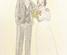 ふんわり似顔絵♡手描きのウェルカムボード描きます 【原画を納品！】世界でたった1枚の可愛い似顔絵 イメージ2