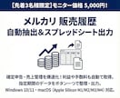 メルカリ販売履歴を抽出しエクセル・スプシ出力します 確定申告や売上管理を爆速化！利益や手数料も自動で一括取得 イメージ1