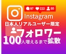 Instagramフォロワー100人増加させます 日本人限定、安心・安全！自然な形で100人増加 イメージ1
