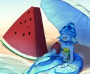 活動者さん向け！夏っぽいイラスト描きます 水中・水着・人魚化等…夏のグッズやおはV・おやVなどに☆ イメージ4