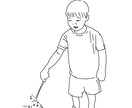 線画でシンプルお洒落に描きます お子様やカップルの写真、好きな物をシンプルに描きます。 イメージ1