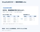 Shopify注文CSVから製造準備表を作ります 商品名・SKU別の必要数量をExcelでお渡しします イメージ1