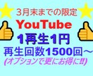 限定サービス！再生回数が1500回増加します 動画が目立ちやすい！3月末または先着5名様まで特別です！ イメージ1