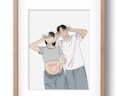 素敵な思い出をシンプルイラストにします 《オーダーイラスト》記念に残るお洒落な韓国風イラスト♡ イメージ3