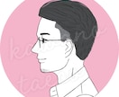 好印象な横顔イケメンのアイコン作成いたします ご希望のヘアスタイルでお描きいたします イメージ3