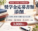 奨学金の志望理由・応募書類を丁寧に添削します あなたの経験・学ぶ目的・将来の目標が伝わる文章へ整えます イメージ1