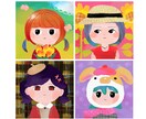 絵本みたいなアイコンイラスト描きます 先着３名様修正無制限！カラフルほっこり優しい雰囲気。 イメージ5