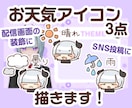 にぎやか!お天気アイコン描きます 配信画面でいまの天気をお知らせできるアイコンを描きます! イメージ1