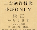 二次創作小説　あなたの作品を丁寧に校正いたします 同人誌発行経験者がお手伝いいたします イメージ1