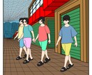 お好きなアングルでカッコかわいいイラストを描きます 通常料金内でお好きなアングルでイラストを描かせて頂きます！ イメージ2