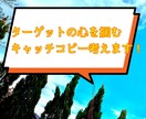 ターゲットの心を掴むキャッチコピーを考えます 文章を考えるのが苦手な方のお手伝いします！ イメージ1