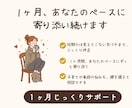 1ヶ月、あなたのペースに寄り添い続けます 短期では出会えない気づきまで、じっくり伴走します イメージ1