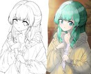 色塗りが苦手な方などデジタル線画の色塗りします 線画は得意でも色塗りが苦手な方ぜひ塗らせてください！ イメージ1