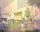手書きパース。プロポーザルのイメージ図制作します あらゆる画材を使い手書きから３DCGイメージ図を制作します イメージ1