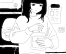 ゆるいモノクロイラスト描きます SNSアイコン・動画用・一枚絵・挿絵など ◎商用OK イメージ5