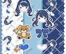 キャラ絵とモチーフのパターンイラストをお作りします グッズや作品の背景、バナーなど多岐にご利用いただけます！ イメージ3