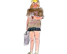 全身、立ち姿をかわいくイラストにします 雑誌などで活躍中のイラストレーターがイラストを描きます イメージ5