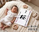 毛筆で揮毫の命名書！A4サイズ内容自由、柄選べます 一生に一度の宝物！飾るだけで空間が華やぐ温もりオーダーメイド イメージ1