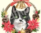 クリスマスリースで囲んだ愛猫さんのお顔を描きます アイコンにも♪オプションでポスカ作成もできます イメージ2