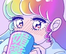 ちょっぴりレトロちっくな女の子のイラストを描きます 【ココナラ初制作、先着5名まで低価格キャンペーン】実施中！ イメージ1