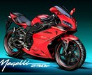 車・バイクのイラスト描きます バイク好きな方のプレゼントなどに！ イメージ4