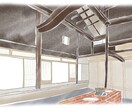 温かみのある手描きパース描きます 光や色味で見る人を惹き込む、イラスト感強めのパースです。 イメージ3