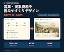 営業・提案資料をPowerPointで整えます 既存資料3枚から、構成と見た目を読みやすく整えます イメージ1